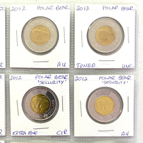 Special 15 Coin Set of the 3 Types of Canada 2012 $2 Toonies! - Picture 5 of 16